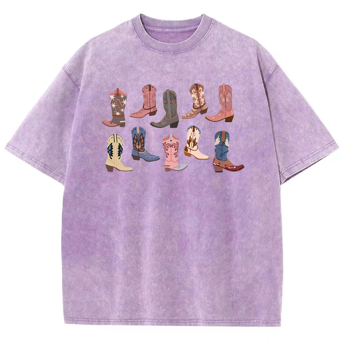 Cowgirl Boots Washed Oversized T-Shirt