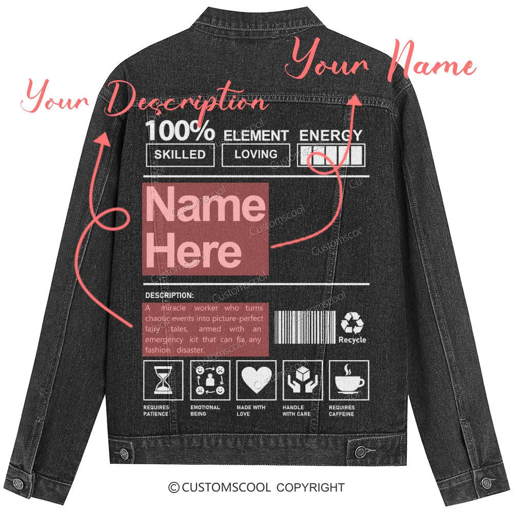 Addcustom Name And Your Description Denim Jacket Customscool