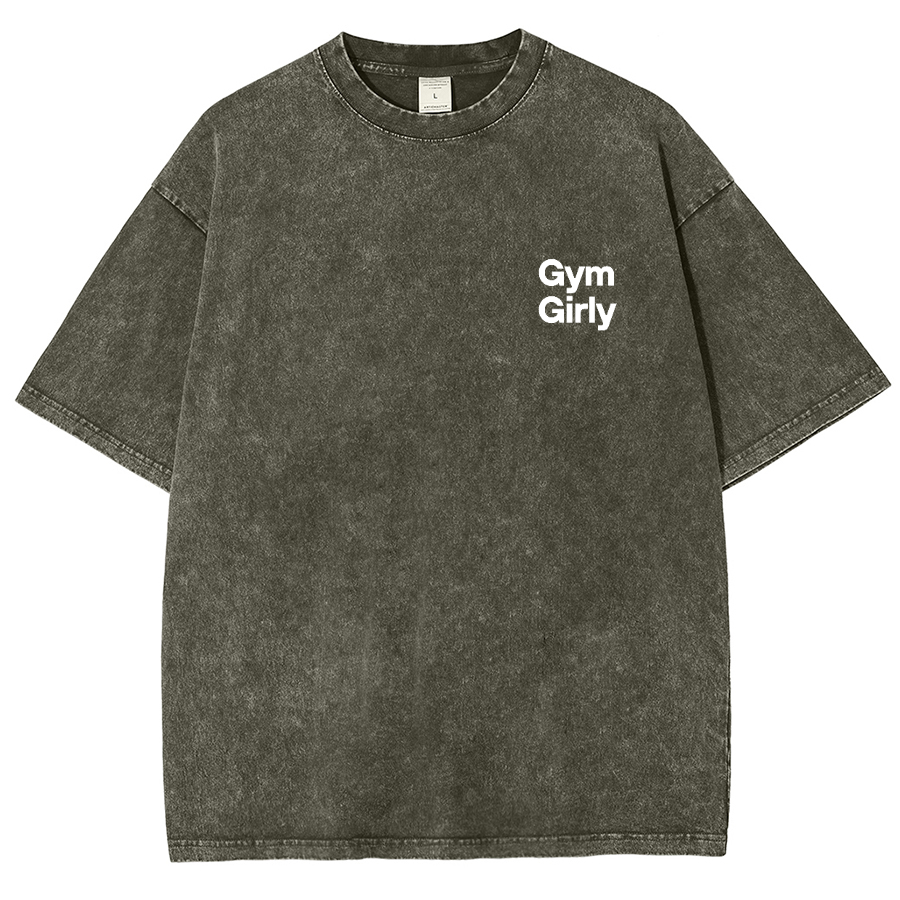 Gym Girly Addcustom Unisex Fit Washed Oversized T-Shirt