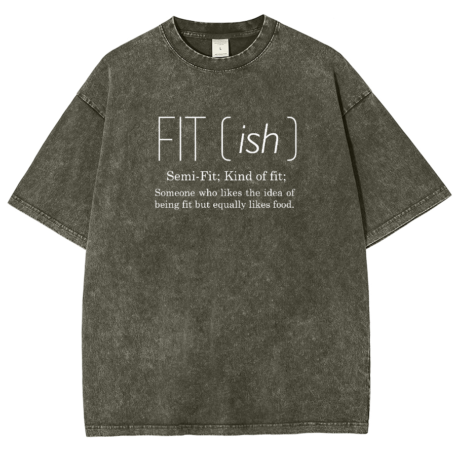 Fit ish Unisex Vintage Washed Short Sleeve T-Shirt