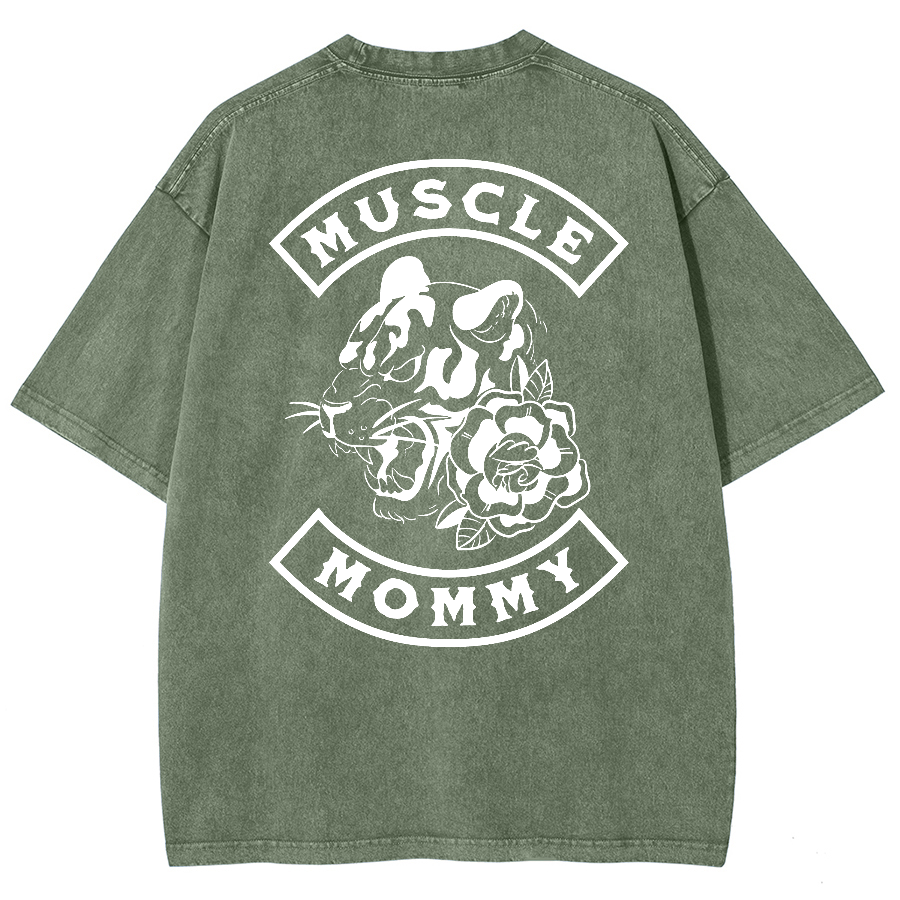 Muscle Mommy Unisex Fit Washed Oversized T-Shirt
