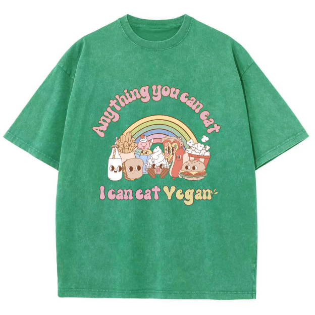 I Can Eat Yegan Unisex Fit Washed T-Shirt