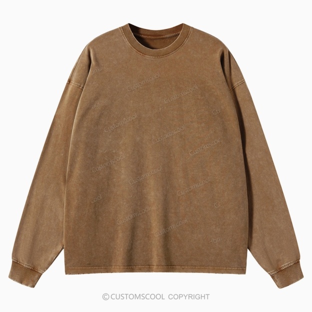 Plain Unisex Crewneck Washed Sweatshirt