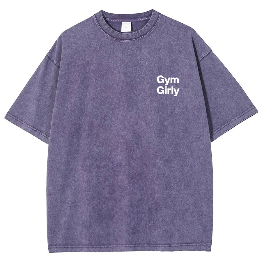 Gym Girly Addcustom Unisex Fit Washed Oversized T-Shirt