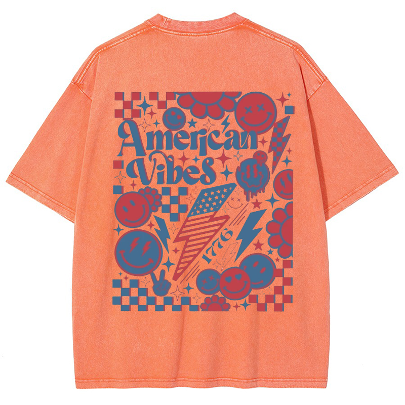 American Vibes Vintage Snowflake Washed T-Shirt