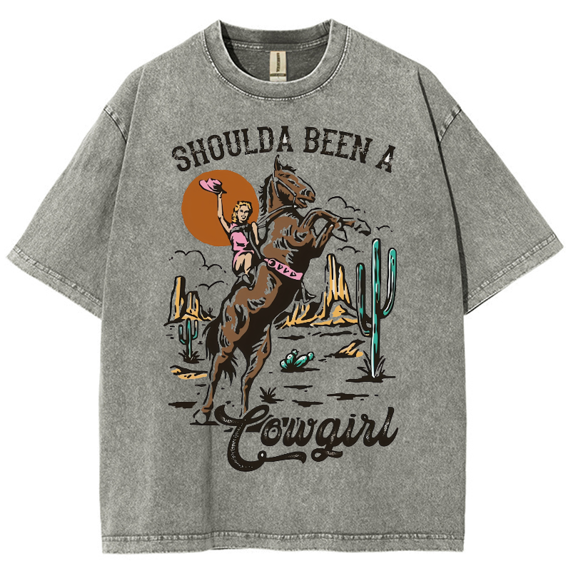 Shoulda Been A Cowgirl Washed Oversized T-Shirt