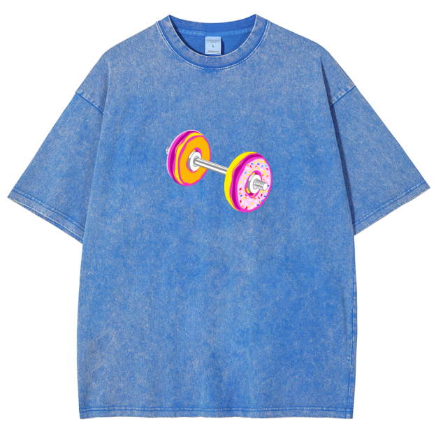 Barbell Donuts Unisex Washed T-Shirt