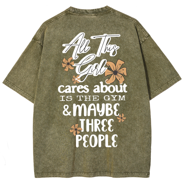 Cares About Is The Gym Unisex Fit Washed T-Shirt