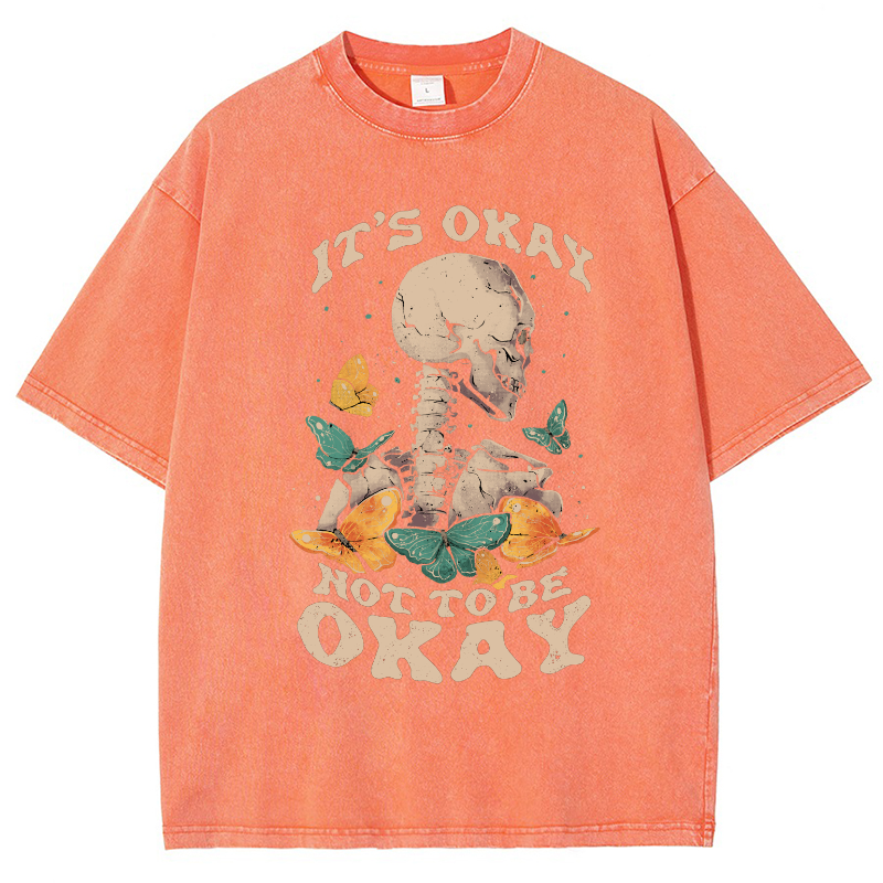 It‘s Okay Not To Be Okay Vintage Snowflake Washed T-Shirt