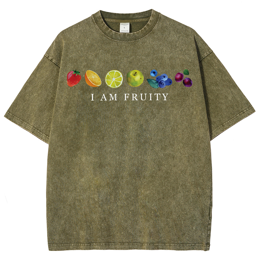 I Am Fruity Washed Oversized T-Shirt