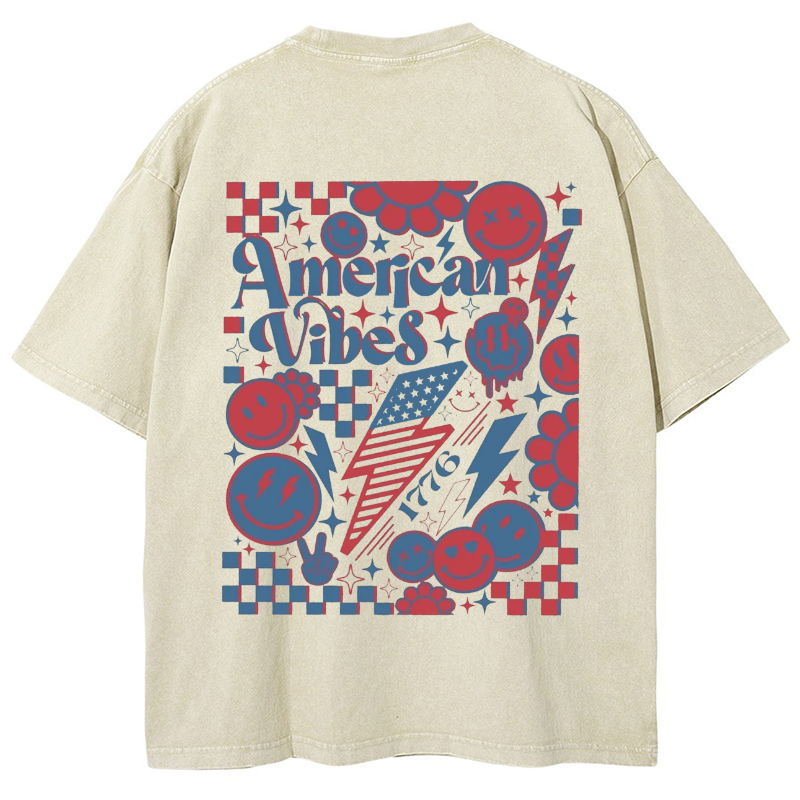 American Vibes Vintage Snowflake Washed T-Shirt