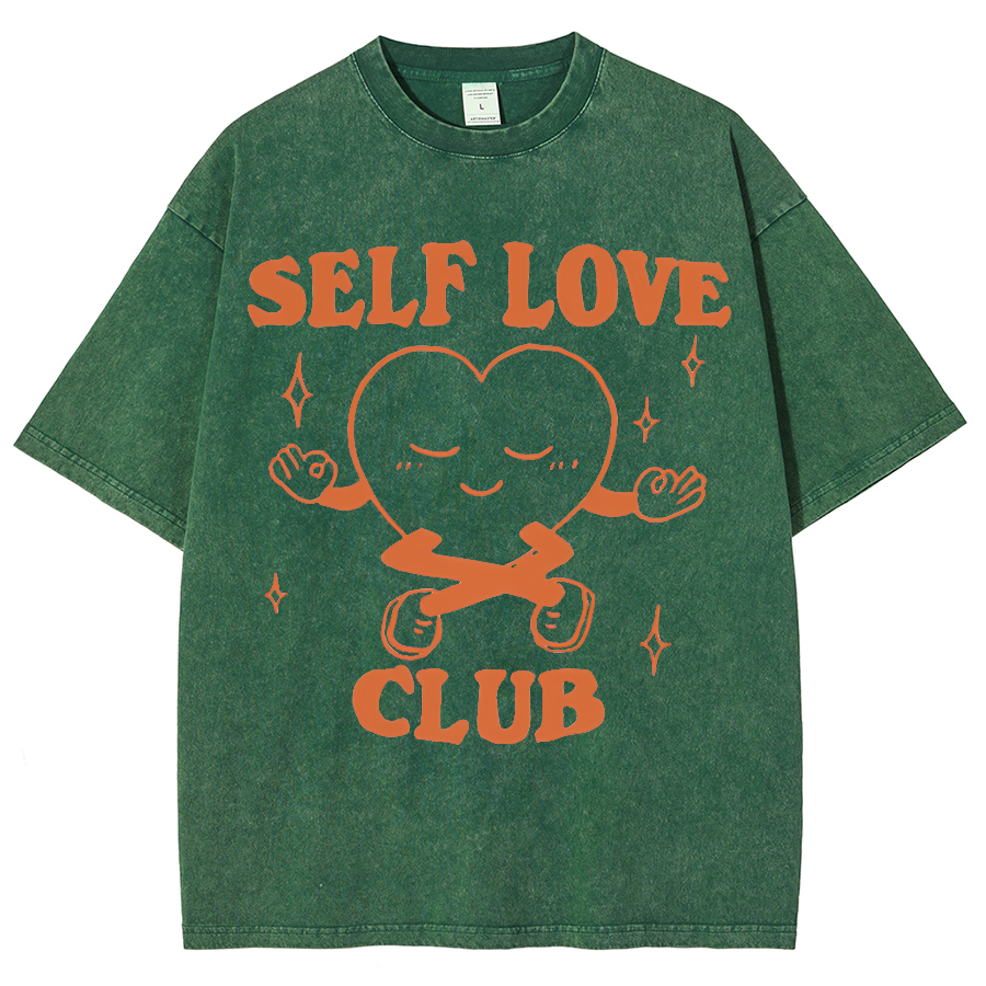 Aesthetic Self Love Unisex Fit Washed Oversized T-Shirt