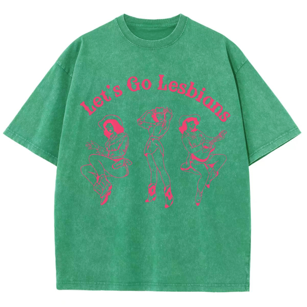 Let‘s Go Lesbians Washed Oversized T-Shirt
