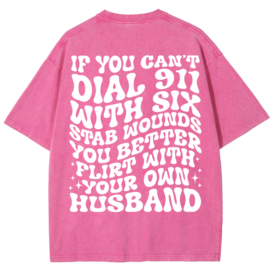 Dial 911 Unisex Vintage Washed Short Sleeve T-Shirt