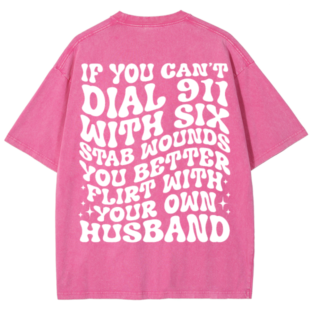Dial 911 Unisex Vintage Washed Short Sleeve T-Shirt