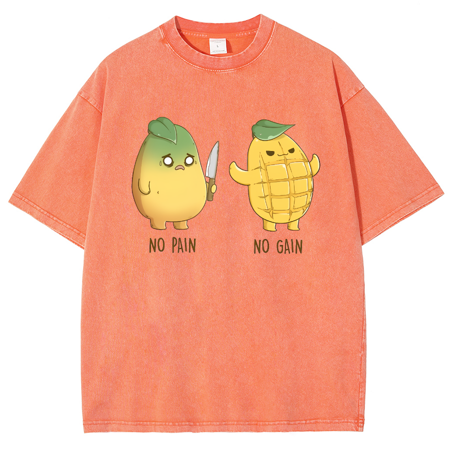 No Pain No Gain Unisex Fit Washed Oversized T-Shirt