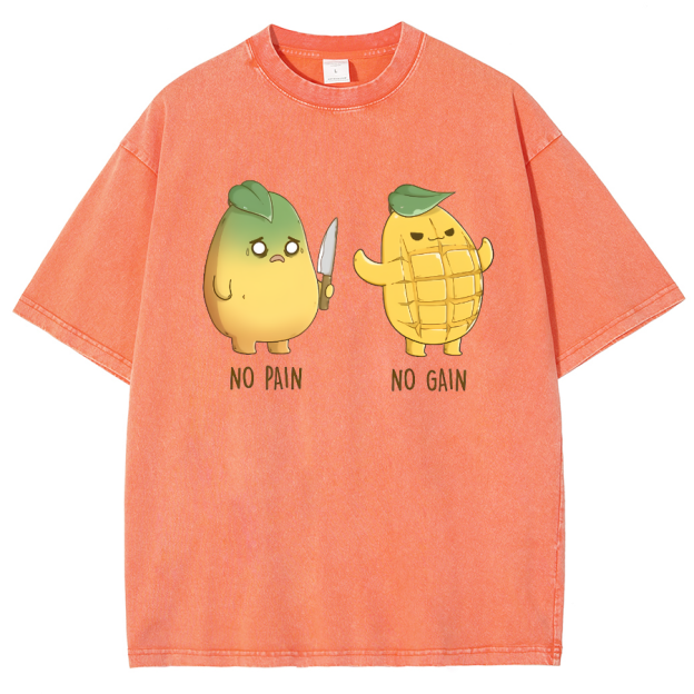 No Pain No Gain Unisex Fit Washed Oversized T-Shirt