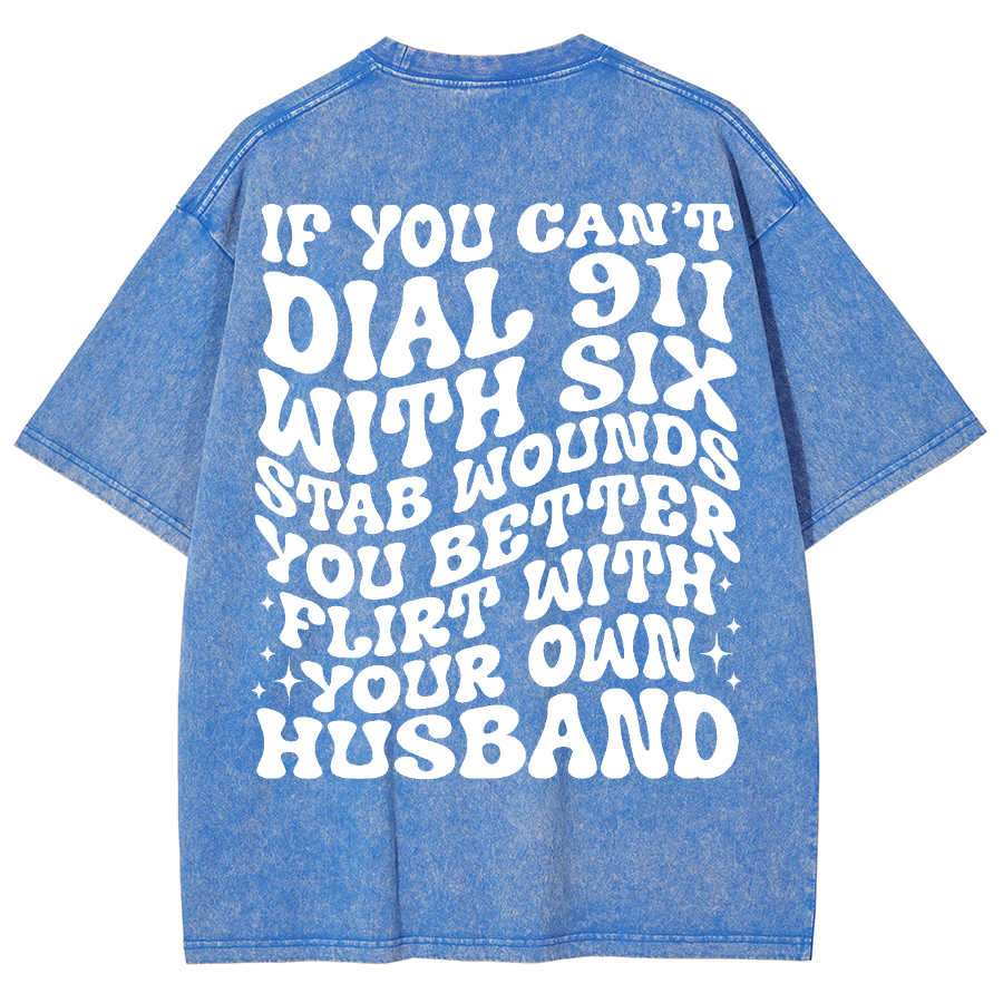 Dial 911 Unisex Vintage Washed Short Sleeve T-Shirt