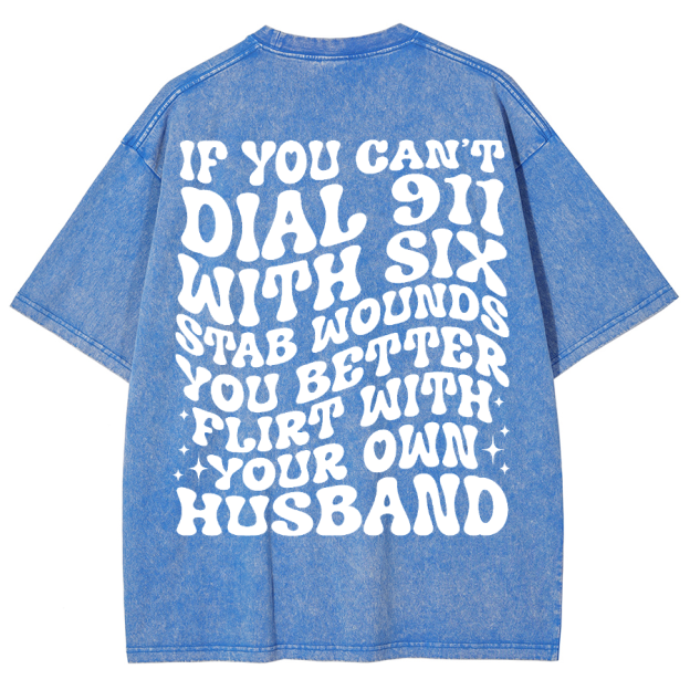Dial 911 Unisex Vintage Washed Short Sleeve T-Shirt