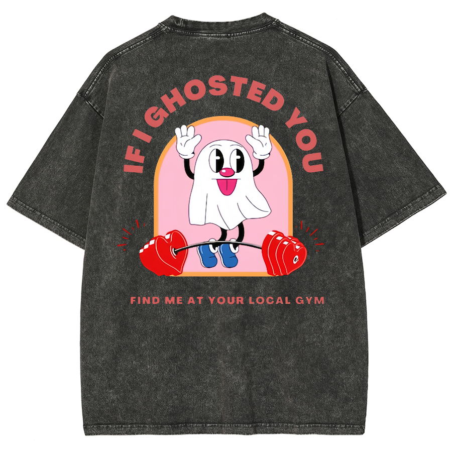 Ghostin at the Gym Unisex Fit Washed Oversized T-Shirt