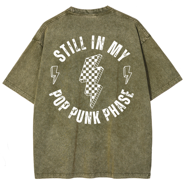Still In My Pop Punk Phase Unisex Fit Washed Oversized T-Shirt