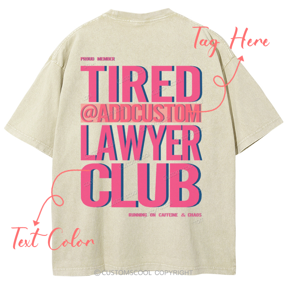 Add Custom Club Tag Here Text Color Code Name Unisex Fit Washed T-Shirt