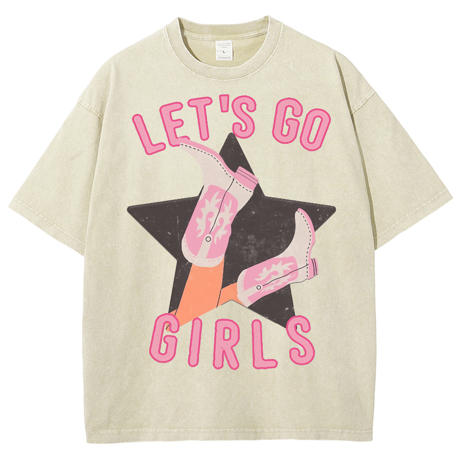Let's Go Girls Washed Oversized T-Shirt