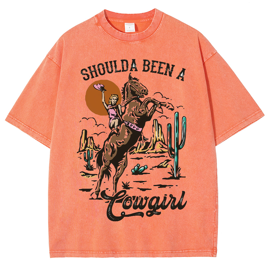Shoulda Been A Cowgirl Washed Oversized T-Shirt
