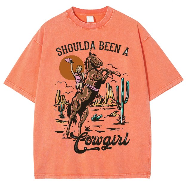 Shoulda Been A Cowgirl Washed Oversized T-Shirt