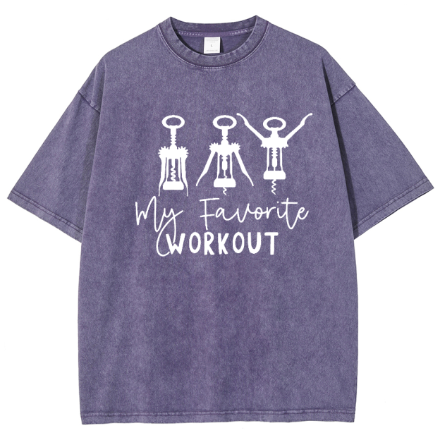 My Favorite Workout Unisex Vintage Washed Short Sleeve T-Shirt