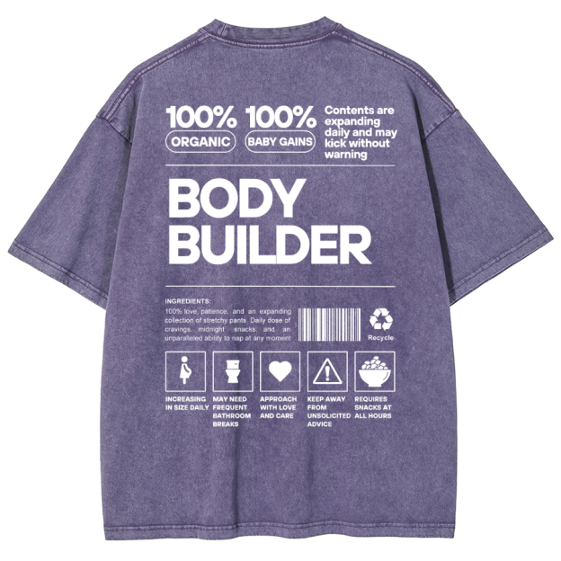 Body Builder Unisex Fit Washed T-Shirt