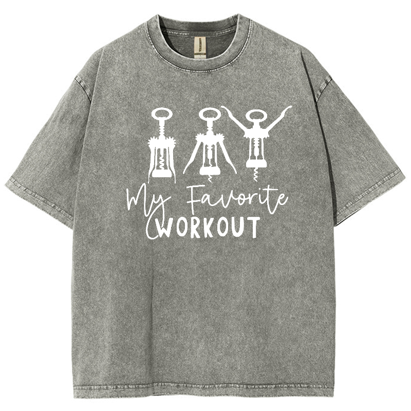 My Favorite Workout Unisex Vintage Washed Short Sleeve T-Shirt