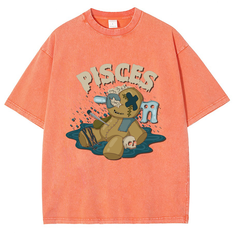Pisces Vintage Snowflake Washed T-Shirt