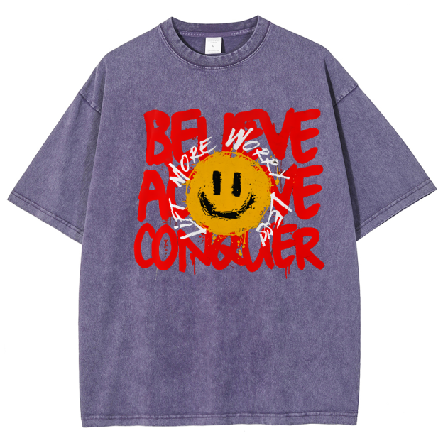 Lift More Worry Less Unisex Fit Washed Oversized T-Shirt