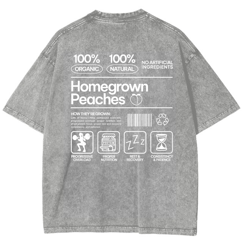 Homegrown Peaches Gym Girl Vintage Snowflake Washed T-Shirt Customscool