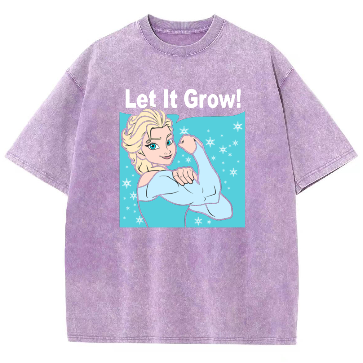Funny Gym Elsa Let It Grow Unisex Washed T-Shirt