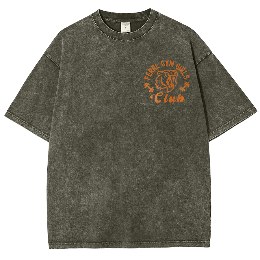 Feral Gym Girl Washed Oversized T-Shirt