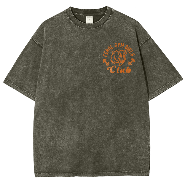Feral Gym Girl Washed Oversized T-Shirt