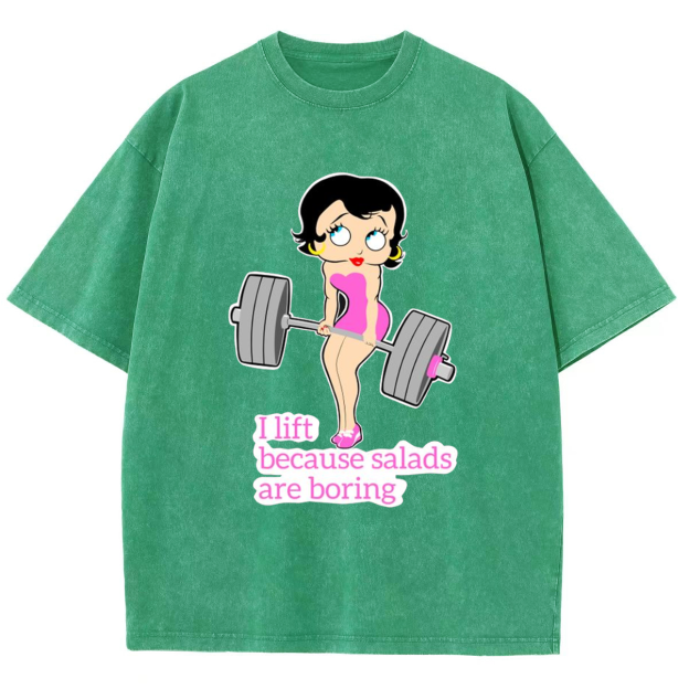 This Girl Lifts Because Salads Are Boring Unisex Fit Washed T-Shirt