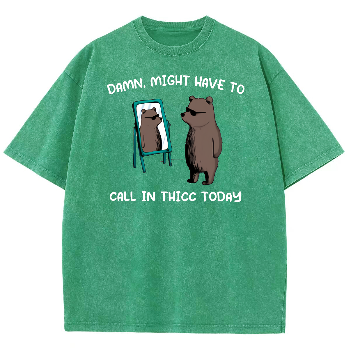 Might Have To Call In Thicc Today Unisex Fit Washed Oversized T-Shirt