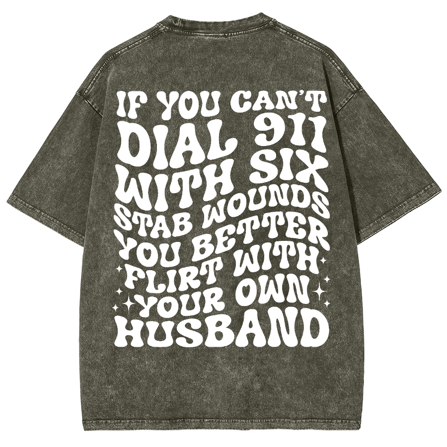Dial 911 Unisex Vintage Washed Short Sleeve T-Shirt