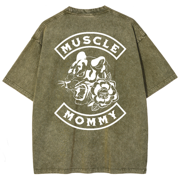 Muscle Mommy Unisex Fit Washed Oversized T-Shirt