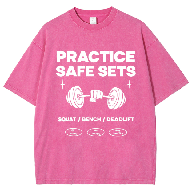 Practice Safe Sets Unisex Fit Washed T-Shirt