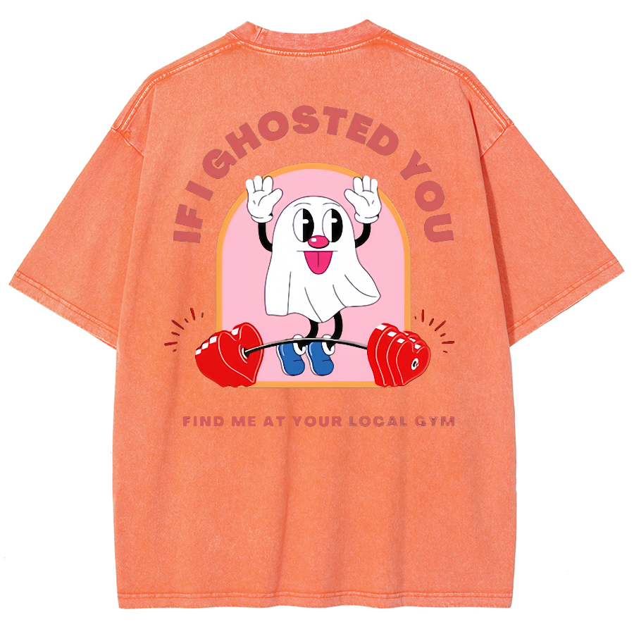 Ghostin at the Gym Unisex Fit Washed Oversized T-Shirt