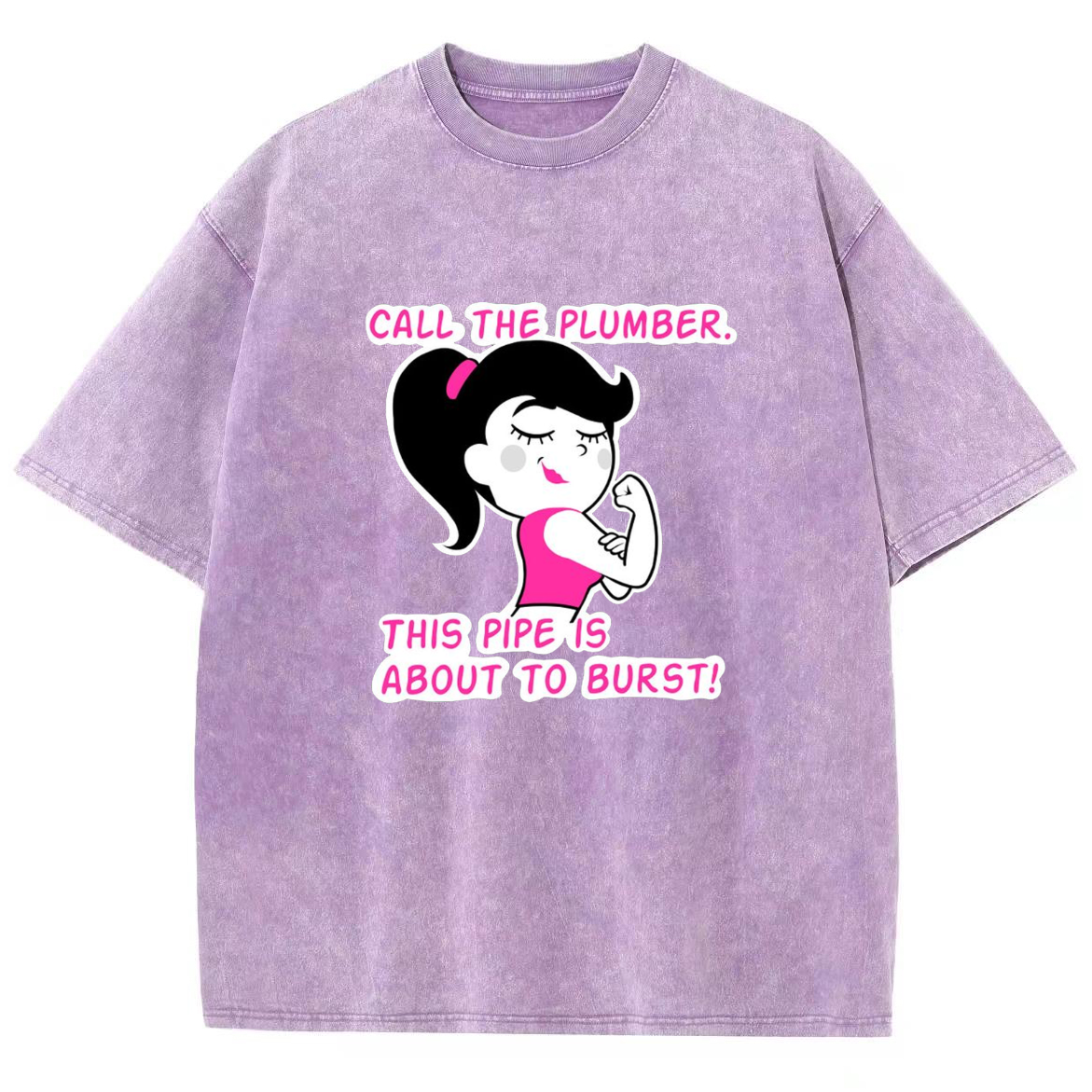 Call The Plumber/ Strong Gir Unisex Fit Washed T-Shirt