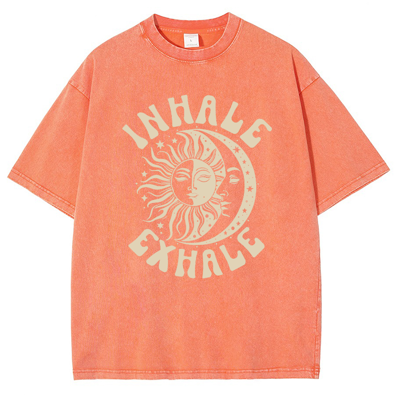 Inhale Exhale Vintage Snowflake Washed T-Shirt