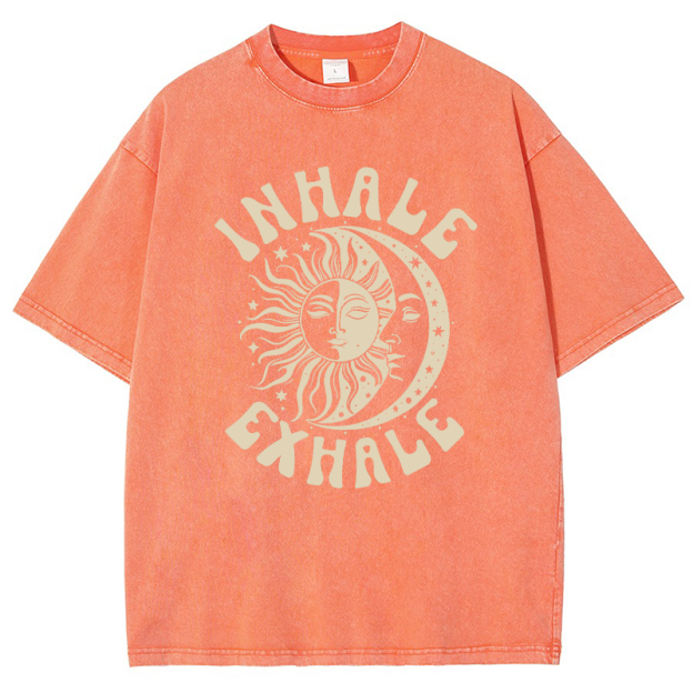 Inhale Exhale Vintage Snowflake Washed T-Shirt