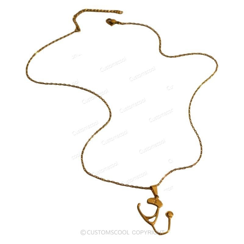 Medical Stethoscope Stainless Steel Vintage Necklace Customscool