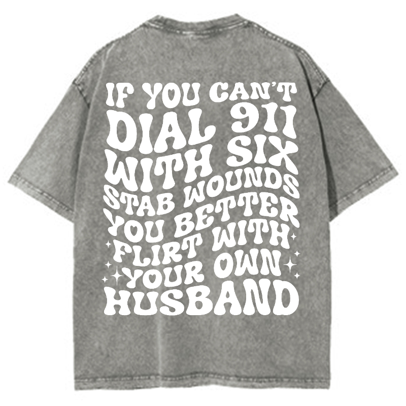 Dial 911 Unisex Vintage Washed Short Sleeve T-Shirt