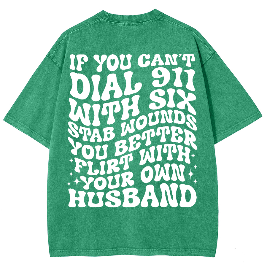 Dial 911 Unisex Vintage Washed Short Sleeve T-Shirt